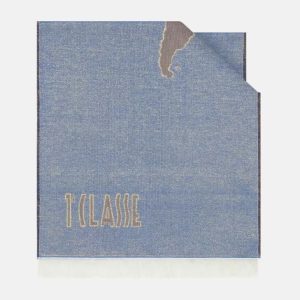 Sciarpa Lurex Geo Pieno 40 x 190 Blu Tirreno