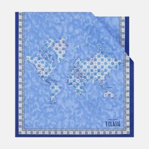 Sciarpa Stampa Capri 45 x 180 Azzurro Polvere